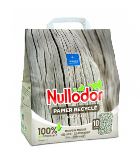  Nullodor - Litière papier recyclé 100% BioCompatible pour Chat - 10L