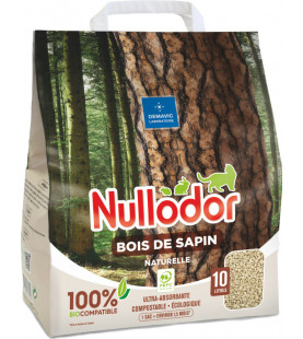  Nullodor - Litière en bois de sapin 100% BioCompatible pour Chat - 10L