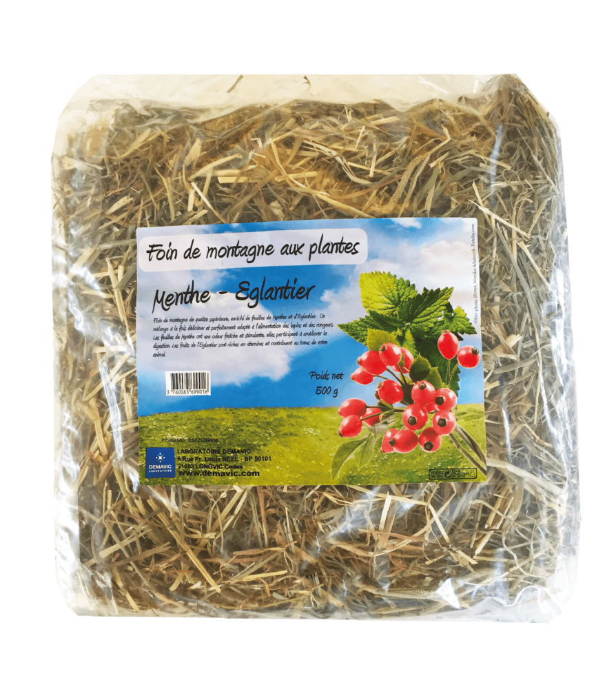 Foin aux plantes DEMAVIC - menthe et églantier - 500g