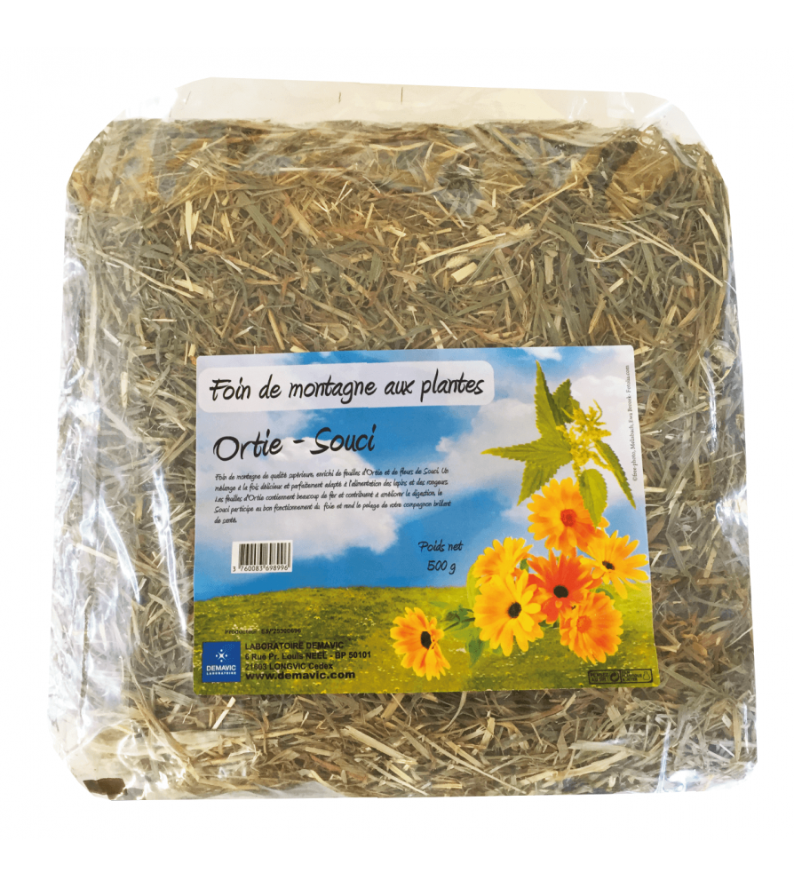 Foin aux plantes DEMAVIC - ortie et souci - 500g