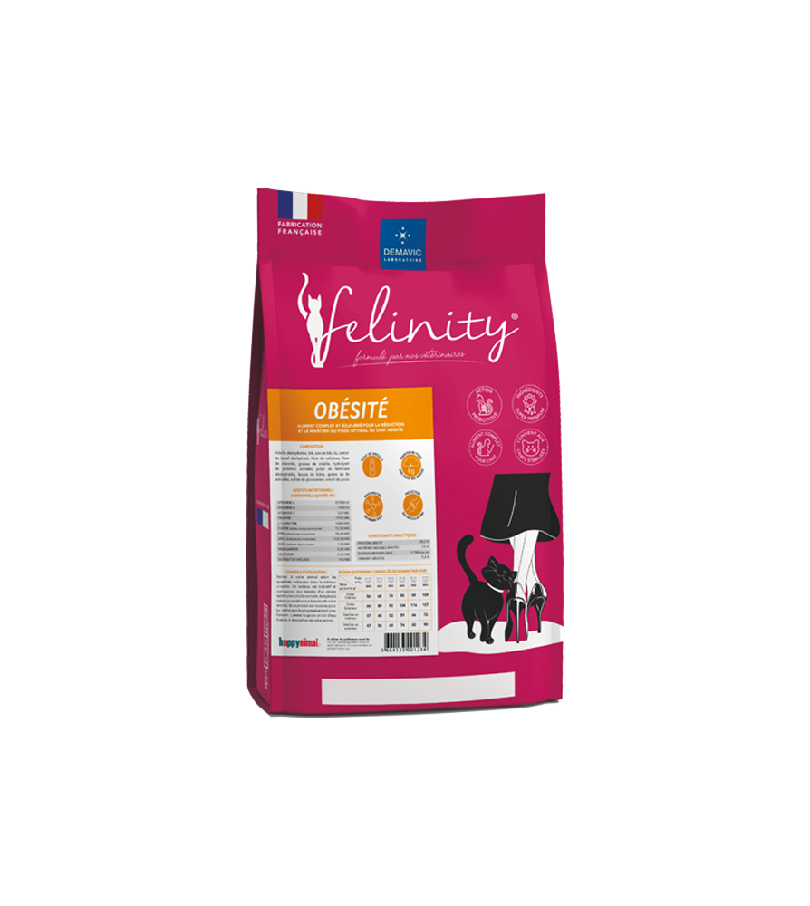 Croquette Chat Obésité Felinity Sac 3kg* / DEMAVIC