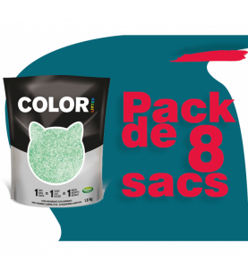 Litière Color by Nullodor - Vert*- Pack de 8 sacs de 1,8kg