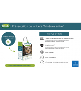 Pack 6 sacs Nullodor litière "Minérale Active" (6 Litres)