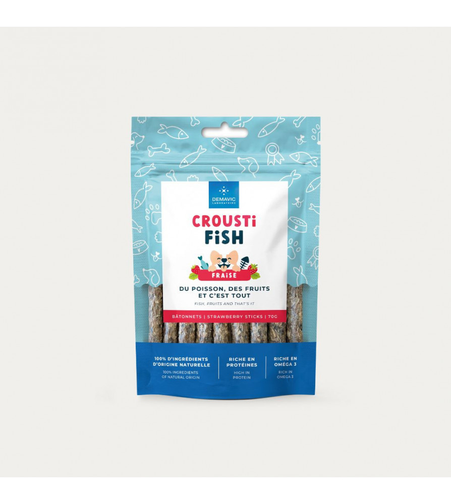 Crousti Fish poisson saveur fraise en bâtonnets