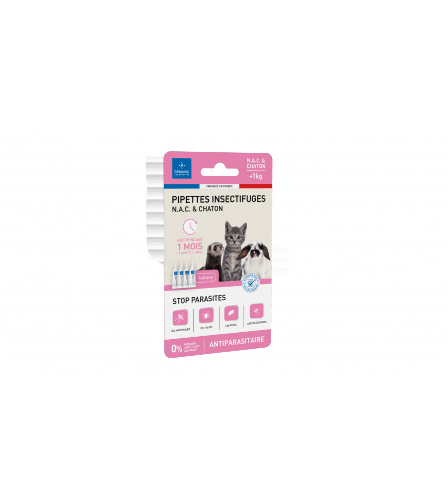 Pipettes insectifuges pour chaton / N.A.C