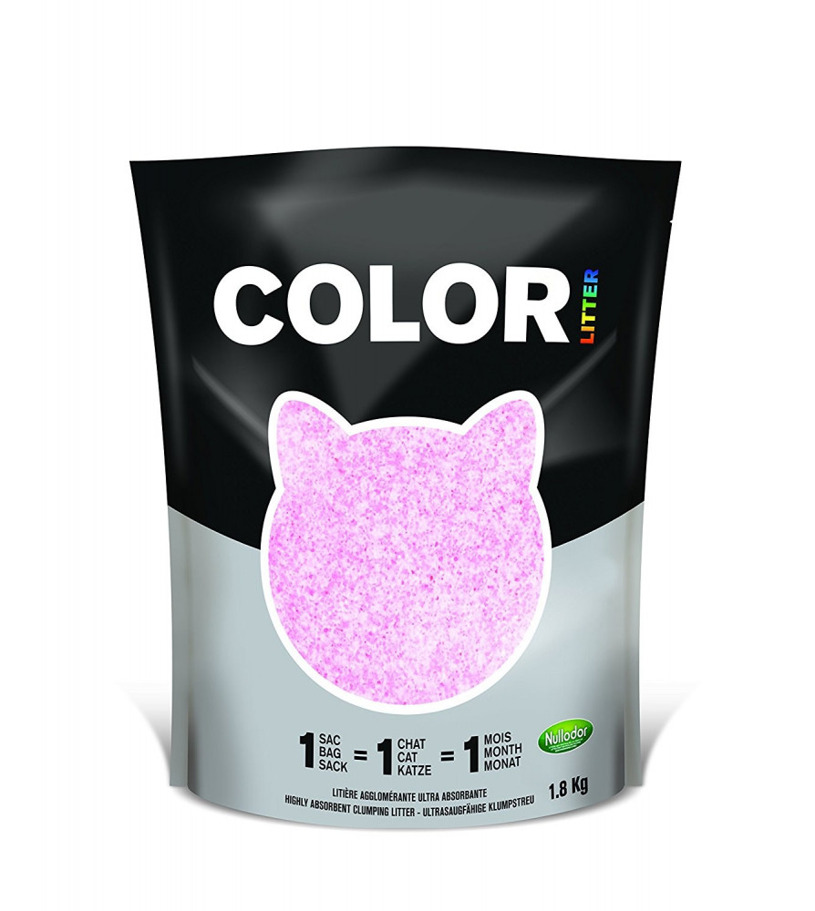 Litière Nullodor Silice Color Rose* - sac 1,8kg