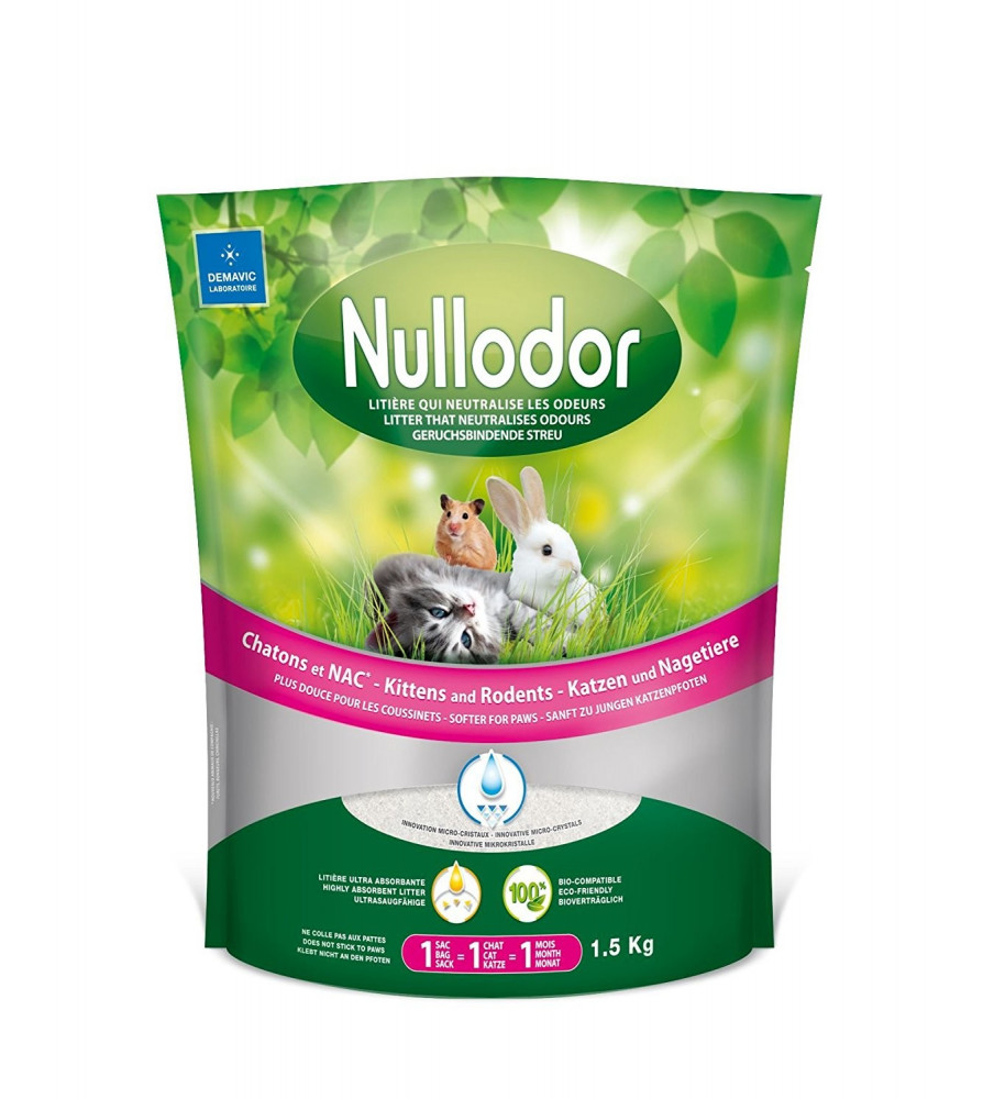 Nullodor Litière en Silice pour Chaton/NAC - sac 1,5 kg