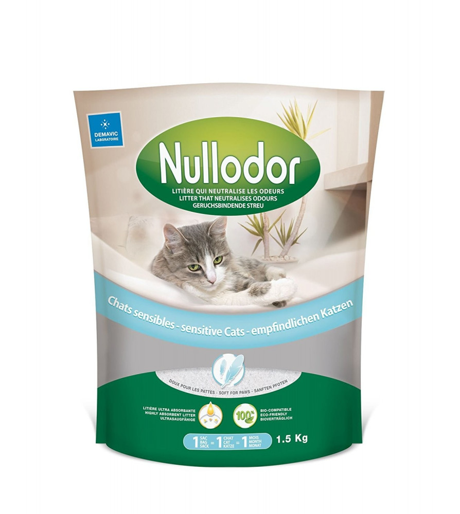 Nullodor Litière en Silice pour Chat Sensible* - sac 1,5 kg