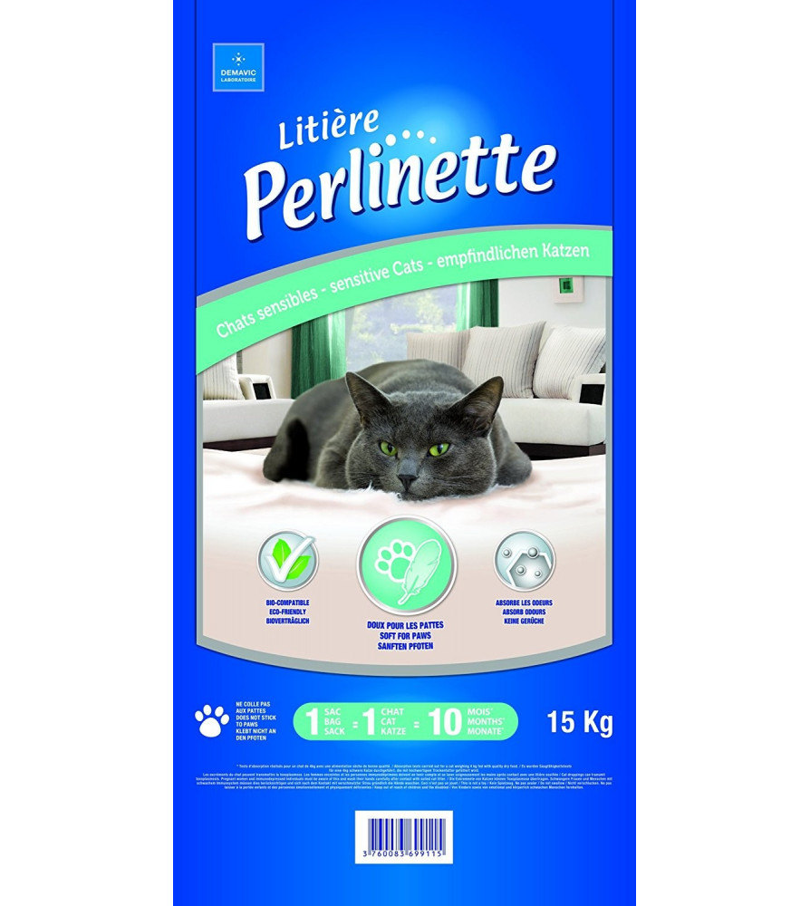 Litière Perlinette chats sensible* - Sac 15kg