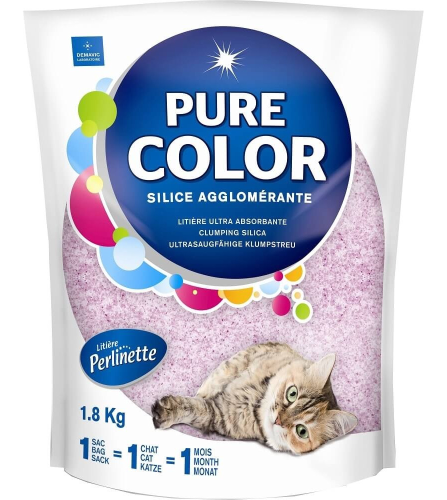 Litière Pure Color Perlinette Violet - Sac 1,8kg