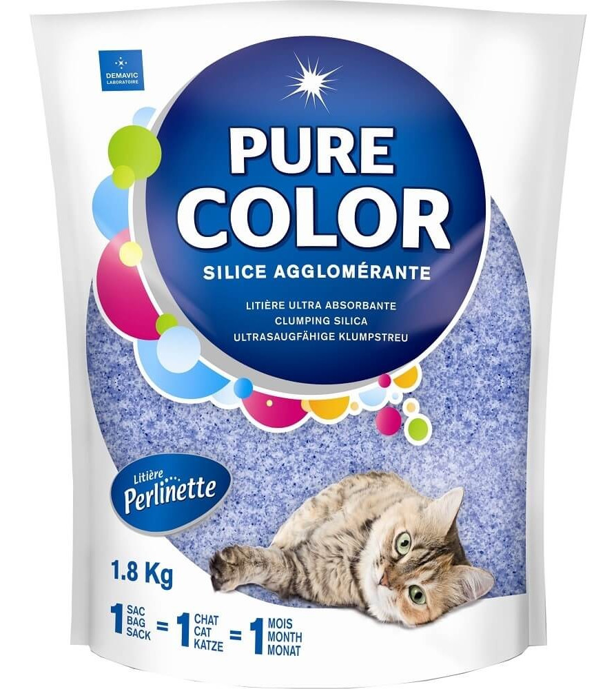 Litière Pure Color Perlinette Bleue * - Sac 1,8kg