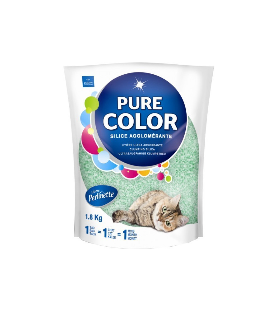 Litière Pure Color Perlinette Vert - Sac 1,8kg